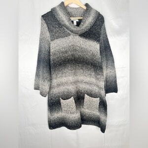 Gray Ombre Women's Sweater Dress Size‎ Large